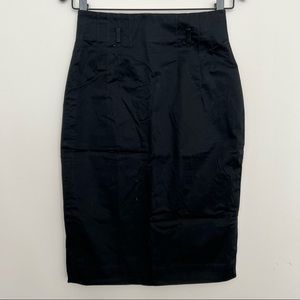 CLUB MONACO Black Pencil Skirt with Belt Loops